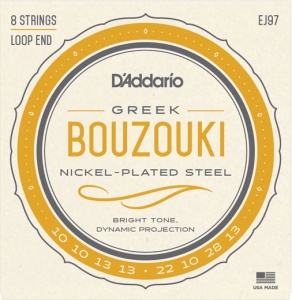 D'Addario EJ97 Комплект струн для греческого бузуки, никелированные, 10-28, D'Addario