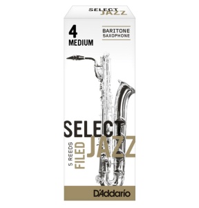 D'Addario Woodwinds Rico RSF05BSX4M Select Jazz Filed Трости для саксофона баритон, размер 4, средни