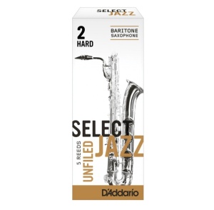 D'Addario Woodwinds Rico RRS05BSX2H Select Jazz Unfiled Трости для саксофона баритон, размер 2, жест