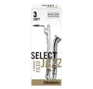 D'Addario Woodwinds Rico RSF05BSX3S Select Jazz Filed Трости для саксофона баритон, размер 3, мягкие