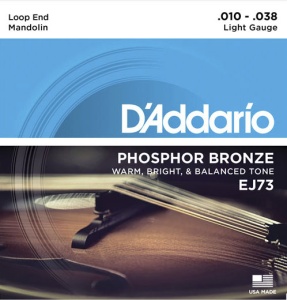 D'Addario EJ73 Комплект струн для мандолины, фосф.бронза, Light, 10-38, D'Addario