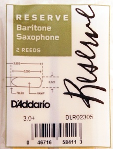 D'Addario Woodwinds Rico DLR02305 Reserve Трости для саксофона баритон, размер 3.0+, 2шт, Rico