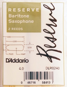 D'Addario Woodwinds Rico DLR0240 Reserve Трости для саксофона баритон, размер 4.0, 2шт, Rico